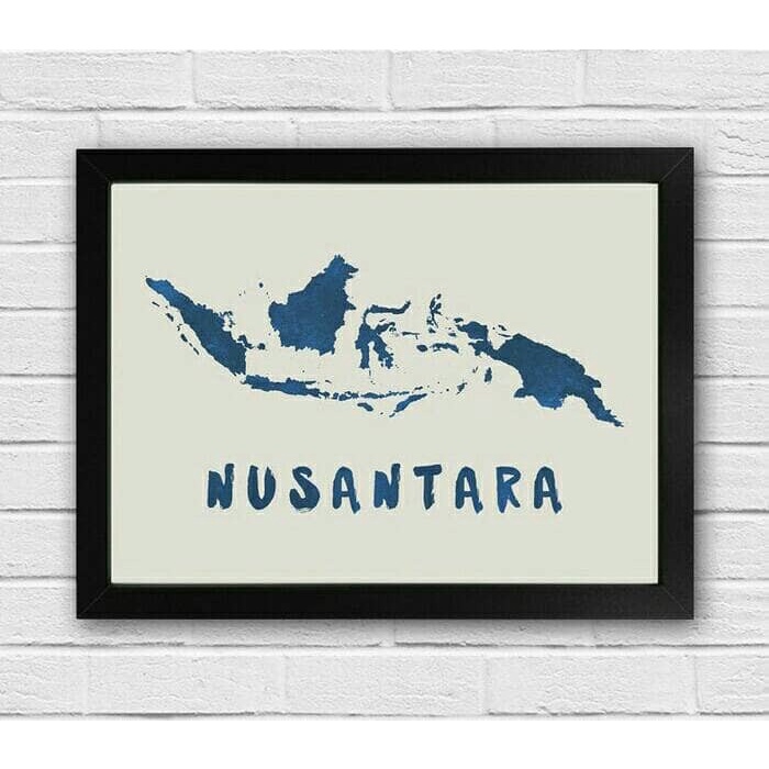 Poster Hiasan Dinding Dekorasi Rumah Peta Indonesia "Nusantara "