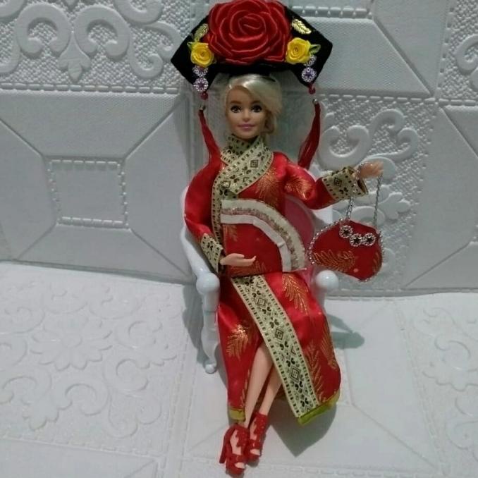 Baju Cheongsam Set untuk Barbie Mattel/ BJD/ Kurhn Doll