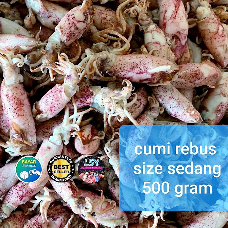 

Promo 2.2 ikan asin Cumi rebus/ sotong rebus size sedang 500gr