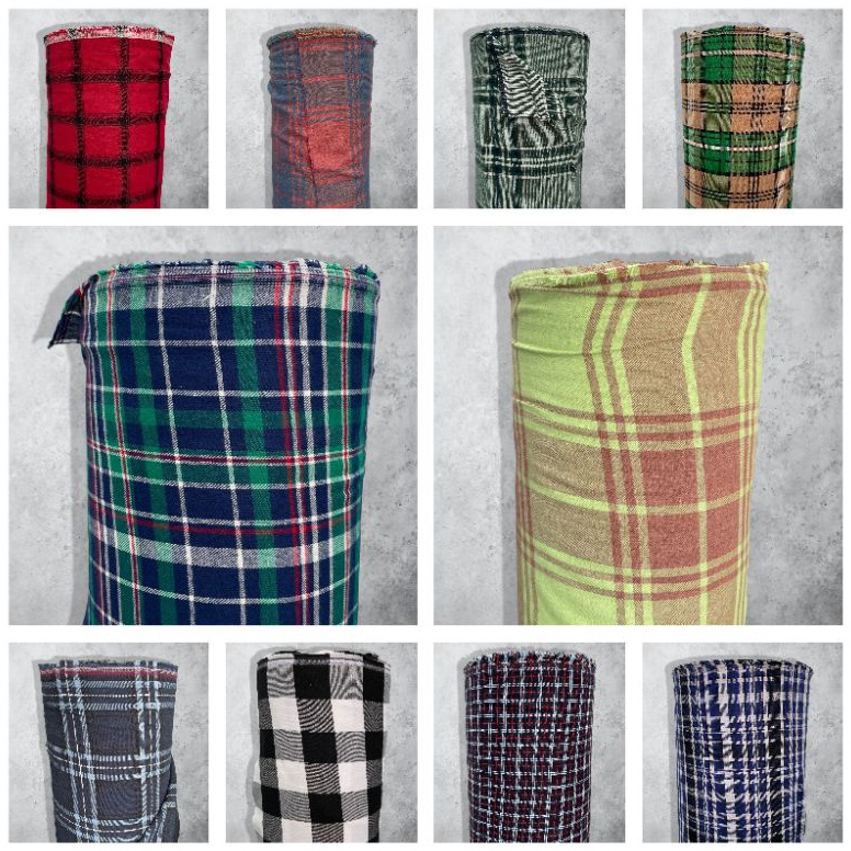 MURAH Kain Katun Flanel Kotak Uniqlo Harga 0,5 Meter Bahan Flanel Kemeja Uniqlo