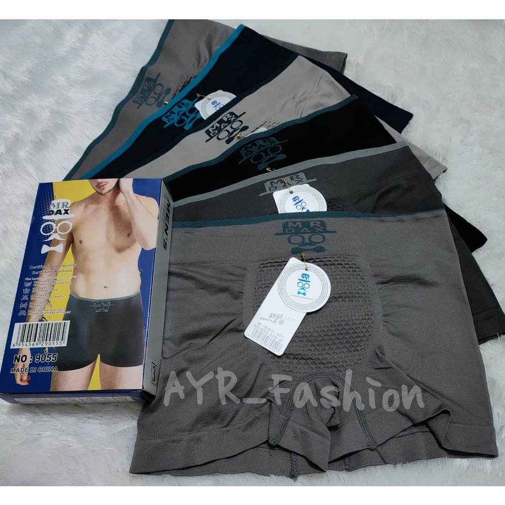 Big Sale.. 6 Pcs MR DAX | Celana Dalam BOXER Pria Seamless Rajut / CD Cowok Laki - Size M,L,XL,XXL -