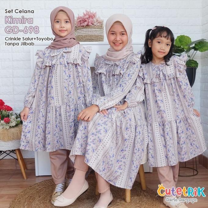 Setelan muslim anak perempuan / setelan kimira cutetrik