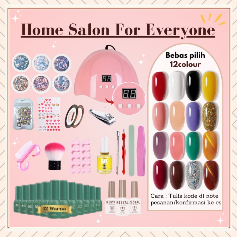 Paket Nail Art Alat Peralatan Manicure Murah Nail Polish Berkualitas Kuku Palsu Nailart Kutek Nail A