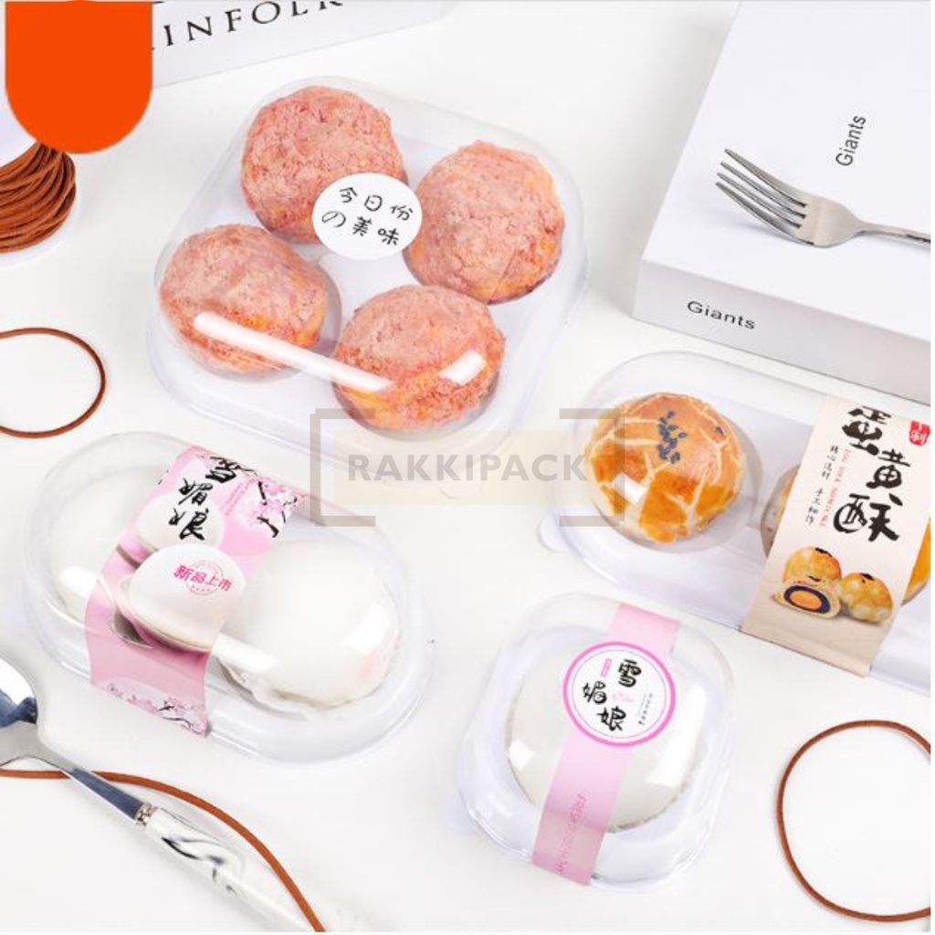 10pcs tempat tray mika eggtart mooncake pie bakpao mini dessert box