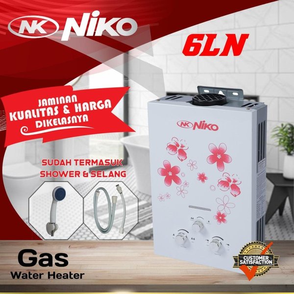 Niko Pemanas Air Gas Water Heater Gas Niko Nk 6LN-Putih