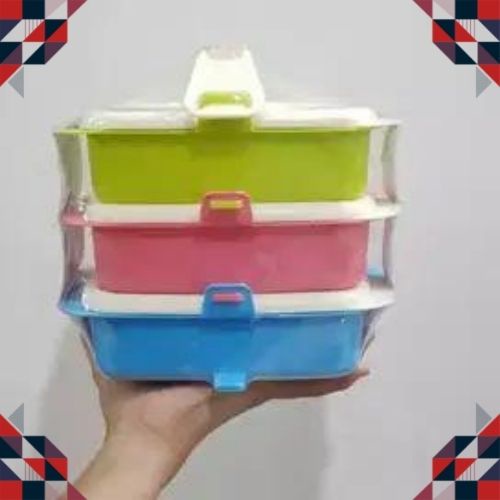 Rantang Piknik/Rantang Plastik/ Rantang Susun 2/ Rantang Warna//Rantang Segi Susun/RANTANG FIESTA S2