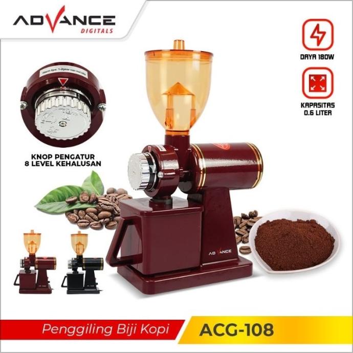 Advance Coffee Grinder / Mesin Gilingan Kopi Listrik Acg-108 Bastianabrahamshop