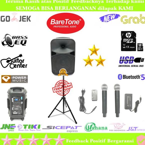 PAKET SPEAKER BARETONE MAX8EB PORTABLE PA WIRELESS 8In ORIGINAL