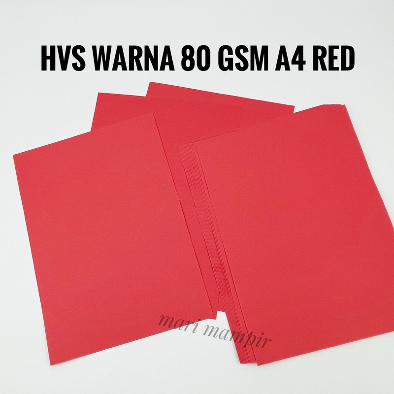 

KERTAS HVS / FOTOKOPI / PRINT WARNA 80 GSM A4 WARNA RED ( 20 PCS )