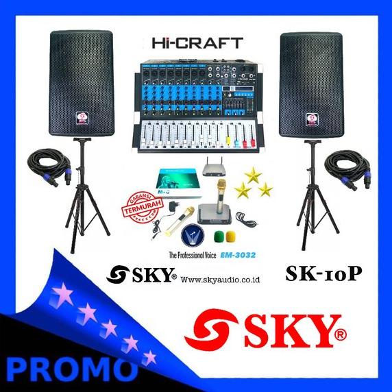 PAKET SOUND SYSTEM SKY AUDIO SK10P 10INCH POWER 12X ORIGINAL