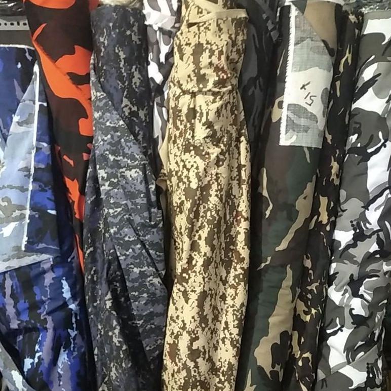 Kain Meteran Motif Bahan Kain Ripstop /Twill Harga Grosir Loreng Gurun Marpat Ad Au Al Linud Nkri Le