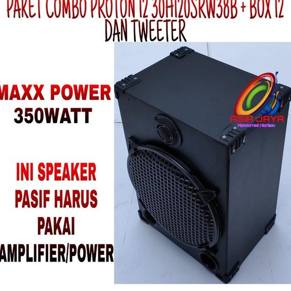 PAKET COMBO Speaker 12 Inch Woofer Proton 12 30H120SRW38B Plus Box 12 Panjang Plus Tweeter Cobra Dan