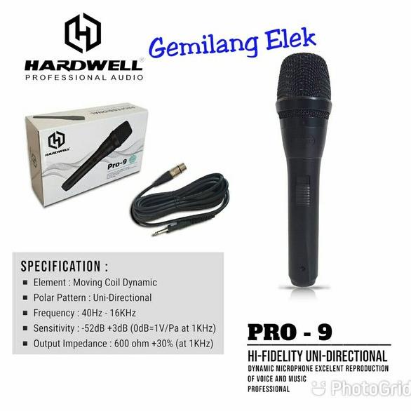 Mic Kabel HARDWELL PRO 9 Mic kabel TERBAIK Original Garansi