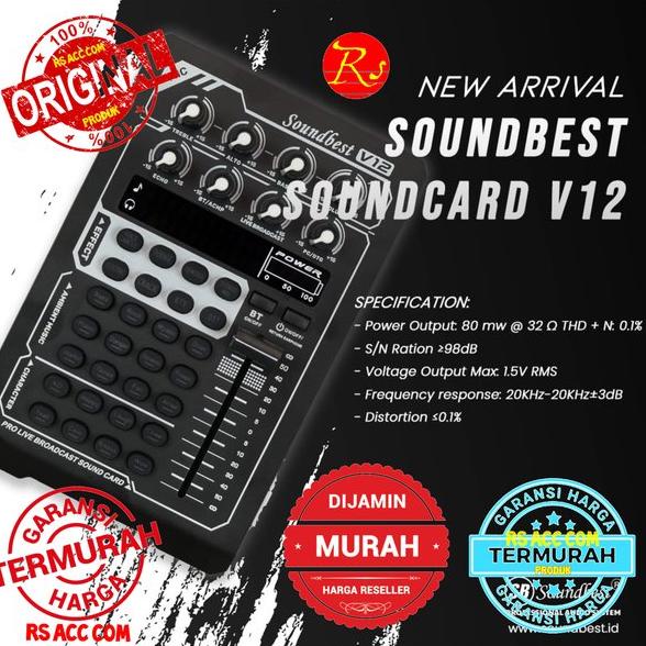 FREE ONGKIR Soundcard V12 Sound card soundbest live streaming youtube bigo live
