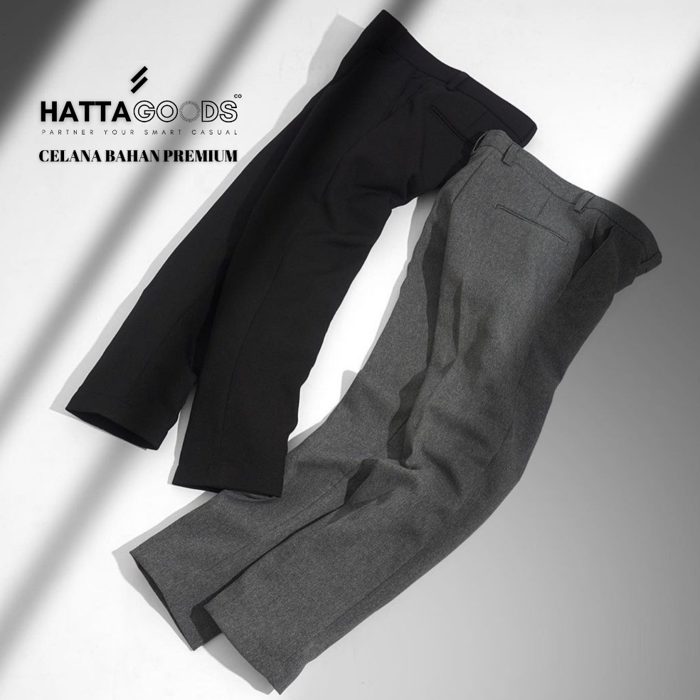 HATTA GOODS - Celana Bahan Formal Pria Slim Fit / Slimfit Trousers Smart Casual Long Pants Original 