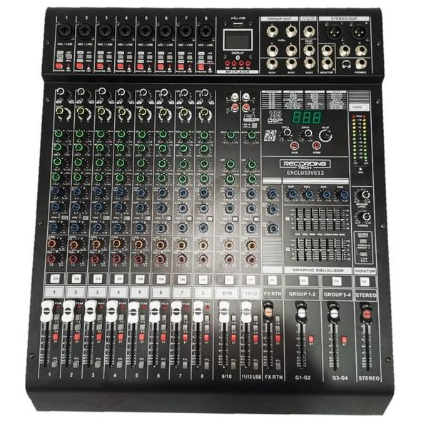 DISKON Recording Tech EXCLUSIVE12 - Professional 12 Channel Mixer with DSP Fx