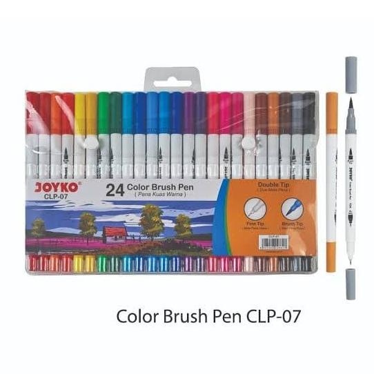 

SET 24 JOYKO DOUBLE TIP COLOR BRUSHPEN BRUSH PEN SPIDOL KUAS KALIGRAFI