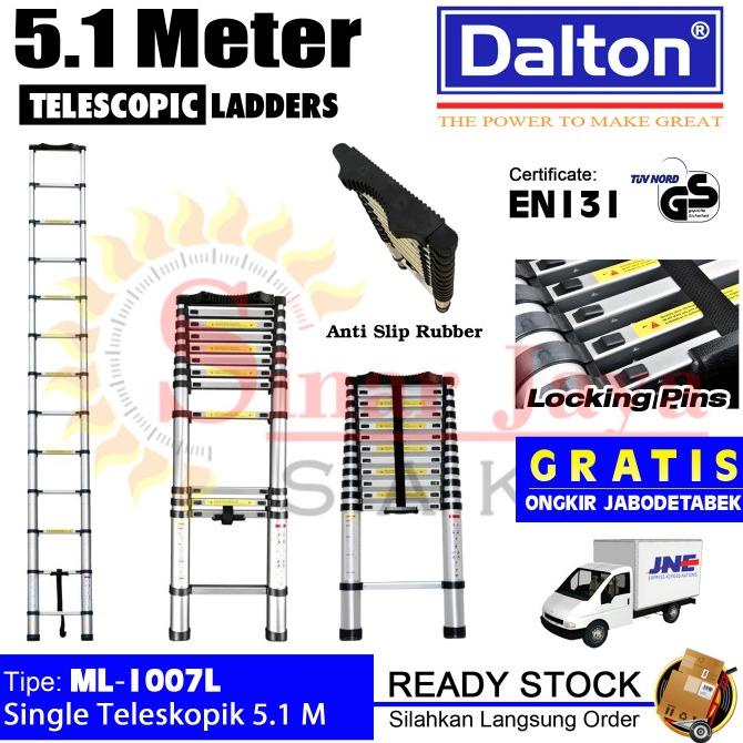 Tangga Lipat Teleskopik 5 Meter Tangga Aluminium Dalton ML-1007 5 M