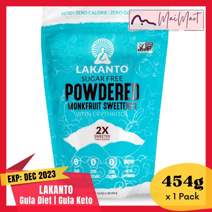 

Lakanto Sweetener / Gula Keto / Gula Diet @454g (Icing Sugar)