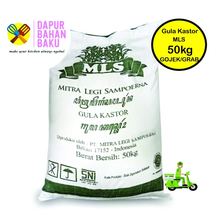 

Grab Gojek Gula Halus Kastor Fine Sugar Castor Caster MLS 50kg
