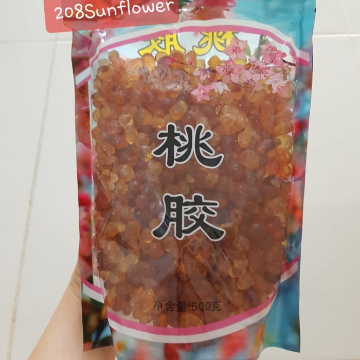 

Golden Pearl Peach Gum/Tao Jiao (Kecil-Besar)500g Super Bersih