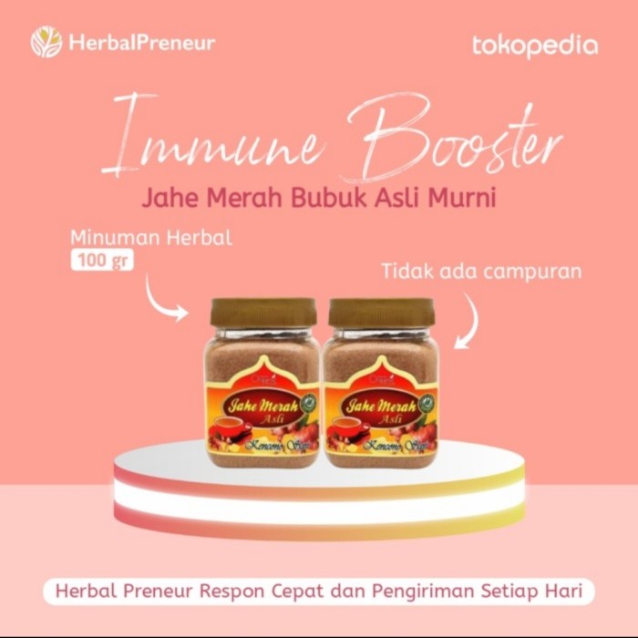 

Jahe Bubuk Jahe Merah Murni Asli Tanpa Gula 100gr