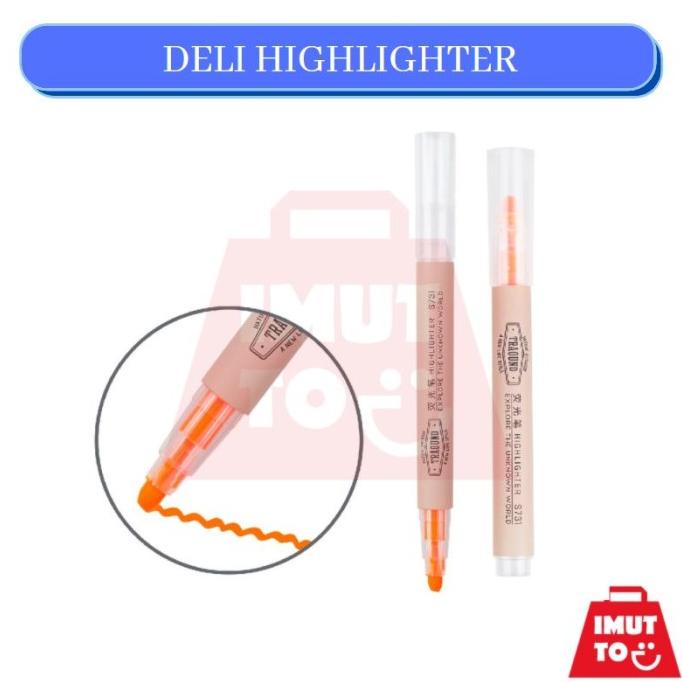 

```````] IMUTTO - DELI HIGHLIGHTER 6 WARNA CANDY DESAIN KEPALA MIRING S 731