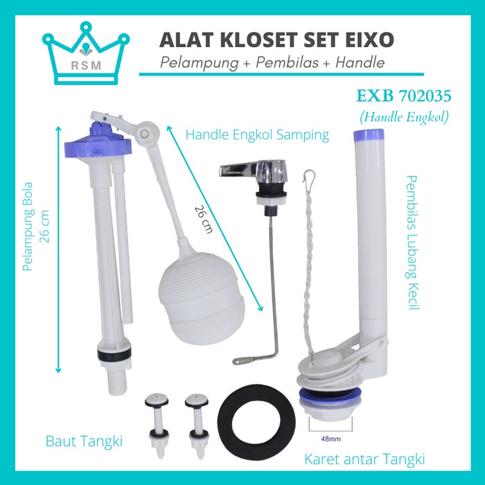 ALAT KLOSET SET EIXO UNIVERSAL PELAMPUNG BOLA PEMBILAS HANDLE CLOSET