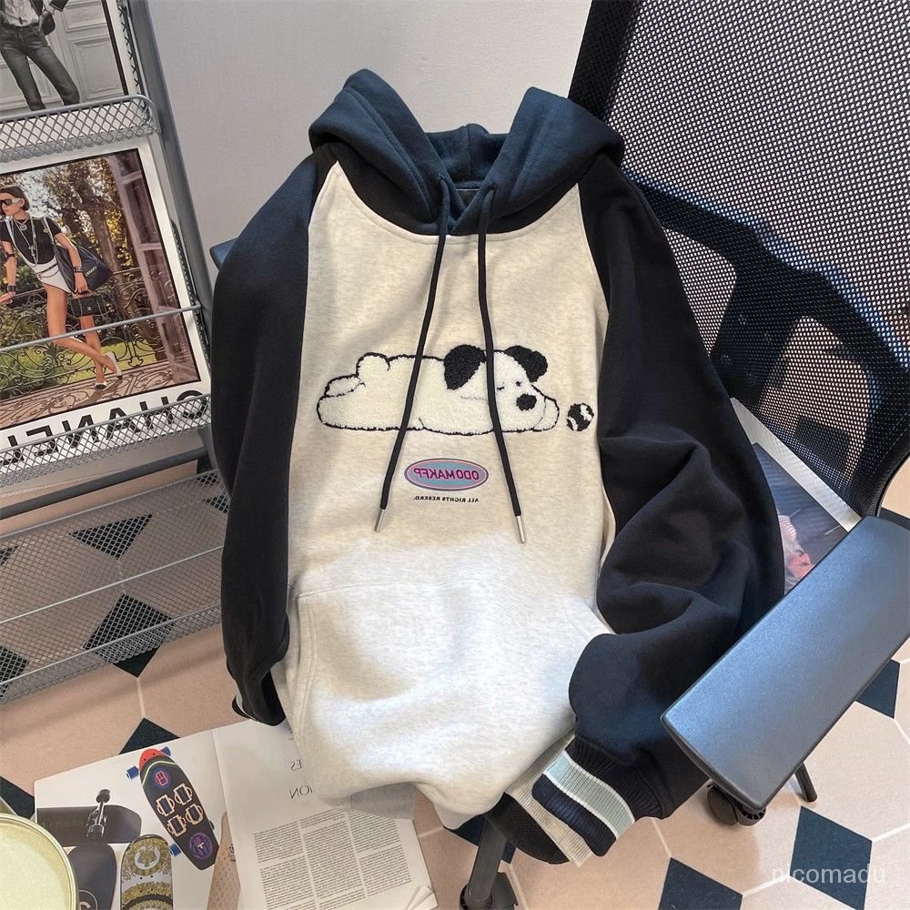 Dog print hoodie lucu wanita korea pria dan wanita/hoodie jacket oversize/Sweater Hoodie Perempuan s