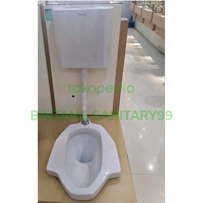 Closet Toto Ce9 Set Tangki Dinding Dual Flush/Kloset Jongkok Ce9 TOTO