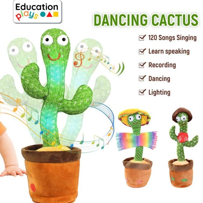 Boneka Kaktus Goyang dan Bicara Dancing Cactus Dancing Kaktus Bicara