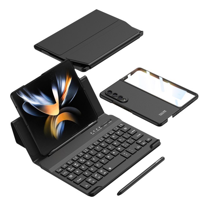 Original Samsung Z Fold 3 Fold3 Case KEYBOARD Stand Carbon LEATHER ori