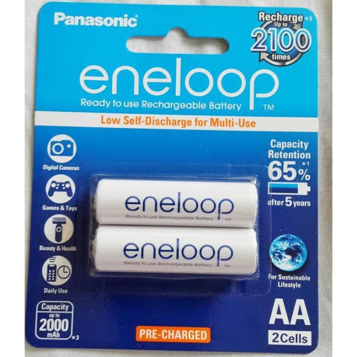 Baterai Cas Panasonic Eneloop AA Rechargeable Bisa Di Cas Ulang
