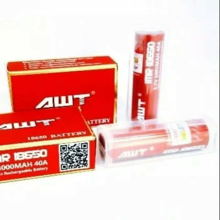 Authentic BATERAI merah AWT 3000mAh baterai vape original