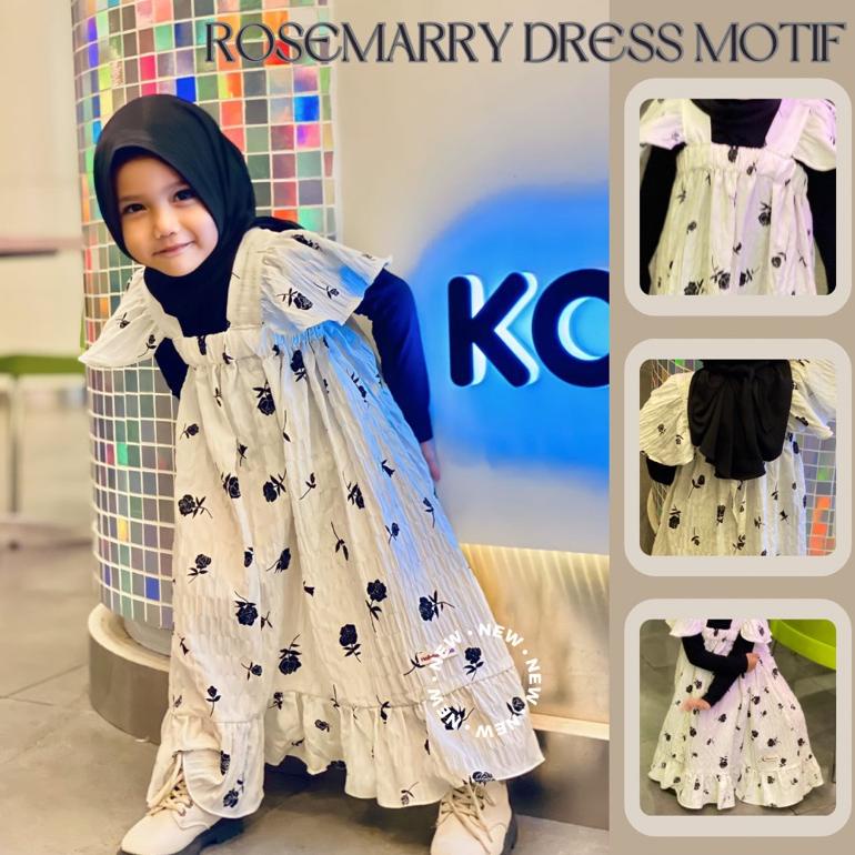 BEST PROMO Hallybaba Kids - Dress Anak Perempuan Rosemarry Dress Motif 1-7th Crinkle Motif (Katalog 