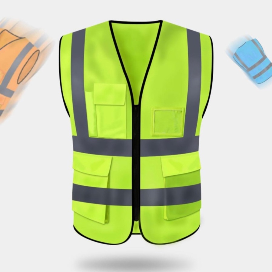 Terlaku. Rompi Safety Proyek ID Holder 5 Saku / Rompi reflektif - XL