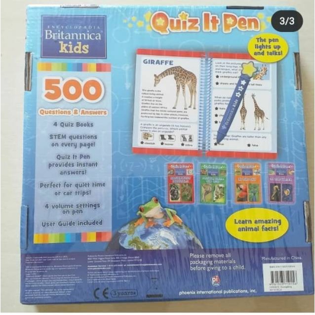 HOT SALE ENCYCLOPEDIA BRITANNICA KIDS QUIZ IT PEN (BOOKS AND PEN BOX SET) TERMURAH