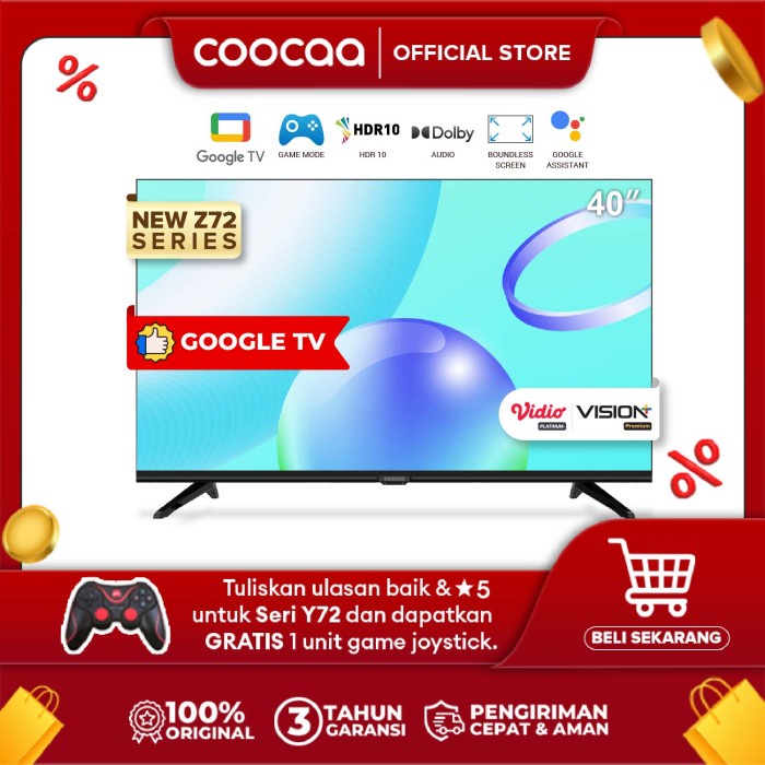 [Tukar Tambah Tv] Google Tv Coocaa 40 Inch Smart Led Tv (Coocaa 40Z72)