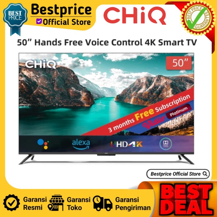 Chiq U50G7Pf Smart Tv 50 Inch 50" Chiq 50G7Pf Hdr Hands Free Uhd 4K