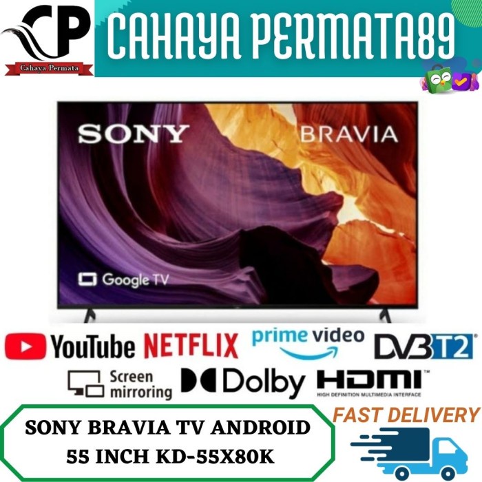 Sony Bravia Kd-55X80K Google Tv 55 Inch X80K Kd55X80K Bukan Kd-55X80J
