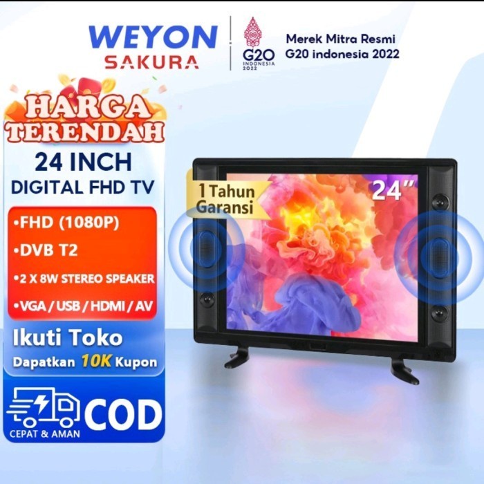 Weyon Tv Led 24 Inch Hd Digital Ready Televisi Murah (24-16Sd)