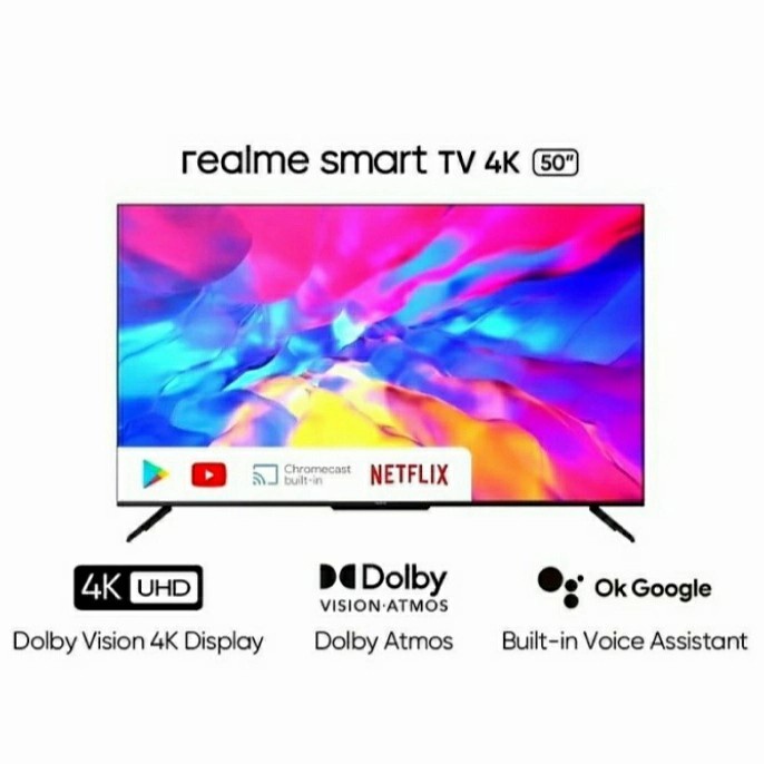 Realme Smart Tv 4K 50" Inch Garansi Resmi Real Me Android Tv