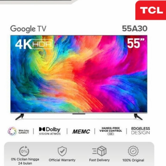 Led Tcl 55A30 Android 11 Smart Tv 55Inch 4K 55" A30 Google Tv Bezeless