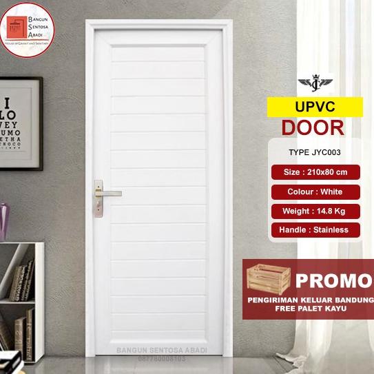 &<&<&<&] PINTU KAMAR TIDUR U- PVC 80X210 + KUSEN + HANDLE / PINTU UPVC KOMPLIT