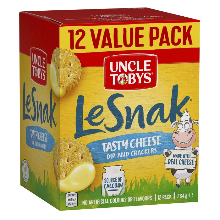 

UNCLE TOBYS LE SNAK CHEDDAR CHEESE DIP AND CRACKER VALUE PACK, 1 KOTAK