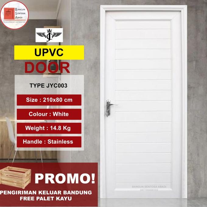 ,,,,,,,] PINTU UPVC KAMAR MANDI 210x80 KOMPLIT KUSEN KUNCI PINTU WC U-PVC JAYCO