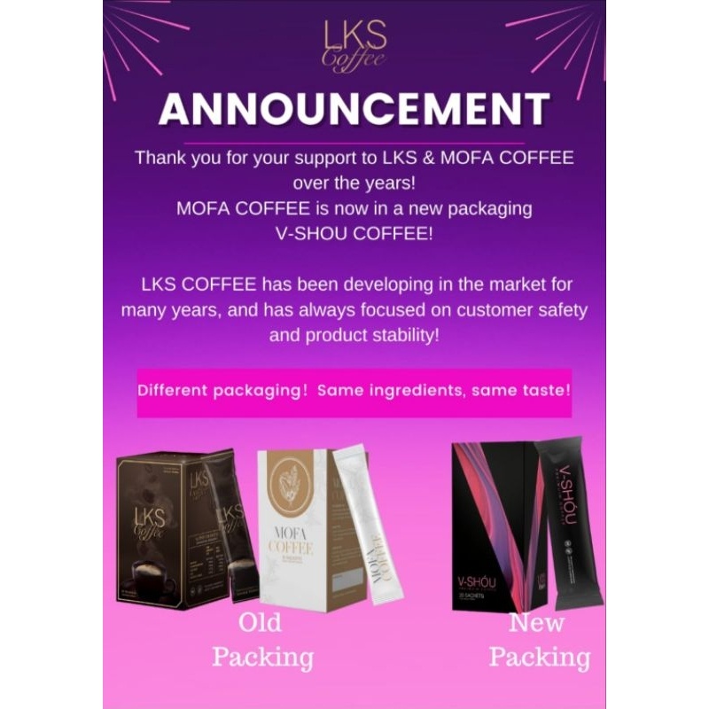 

MOFA COFFEE LKS COFFEE KEMASAN BARU 1 BOX ISI 20 SACHET KOPI PELANGSING