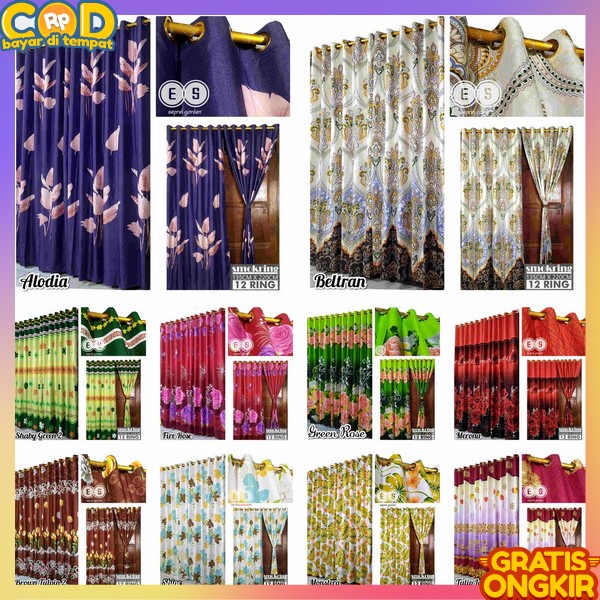 Horden Murah Besar Lebar Horden Pimtu Smokering Rumbai Kordem Minimalis Rumbay Cantik Korden Tirai G