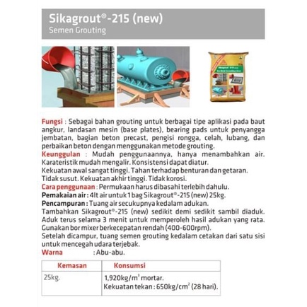 Sikagrout 215 Mortar Grouting Semen Sika Grout 215