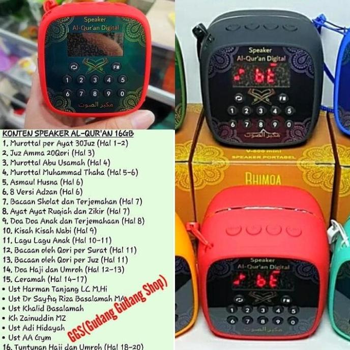 """] Speaker Murottal Al Quran Bonus Memori 16GB - Bluetooth Radio Repeat